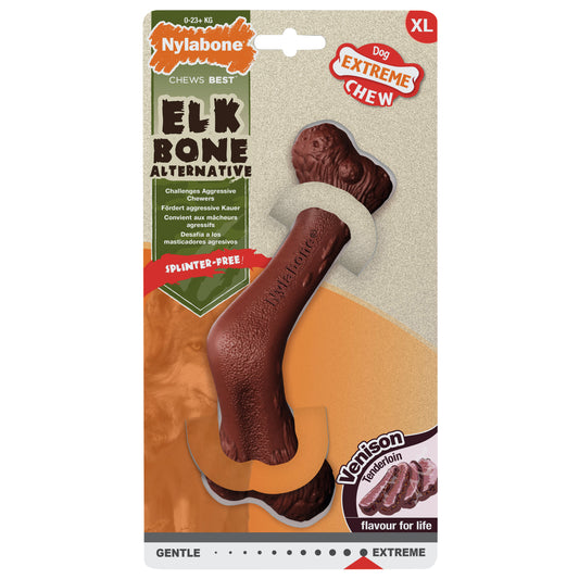 Nylabone Extreme Chew Elk Alternative Curved Arch Bone (XL)