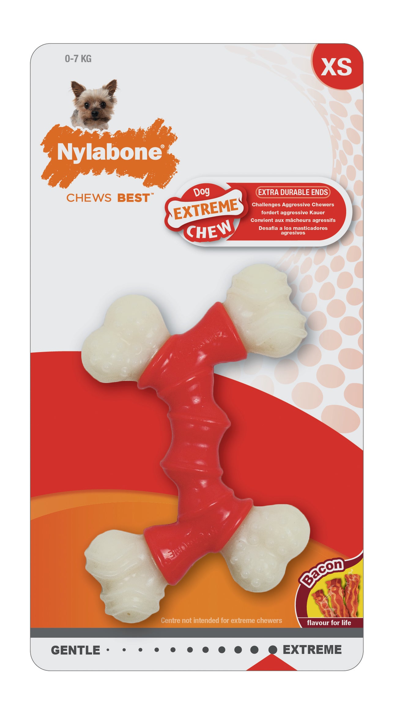 Nylabone Power Chew Double Bone Bacon – für starke & extreme Kauer (XS & M)