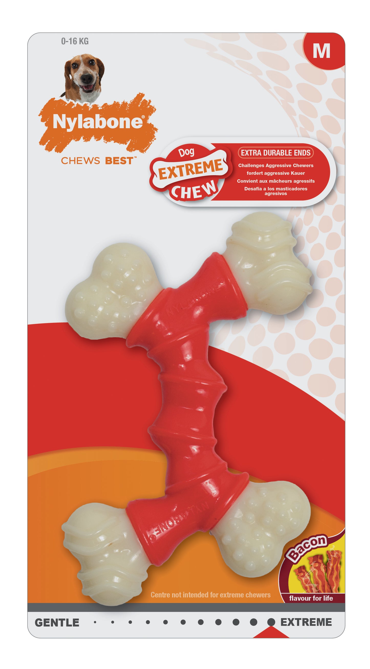 Nylabone Power Chew Double Bone Bacon – für starke & extreme Kauer (XS & M)