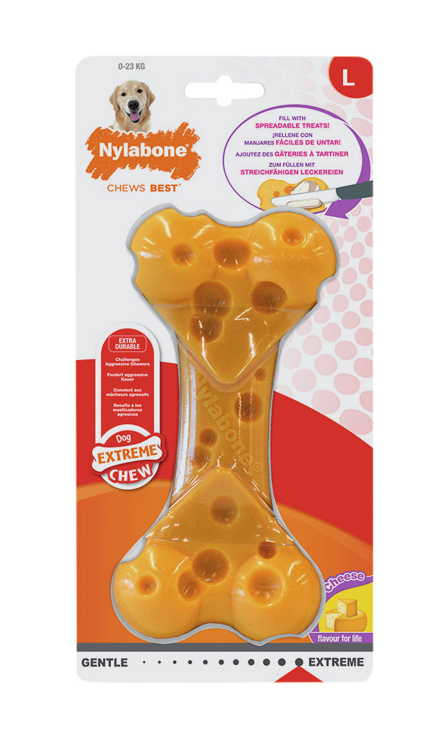 Nylabone Power Chew Cheese Bone – für starke & extreme Kauer (M & L)