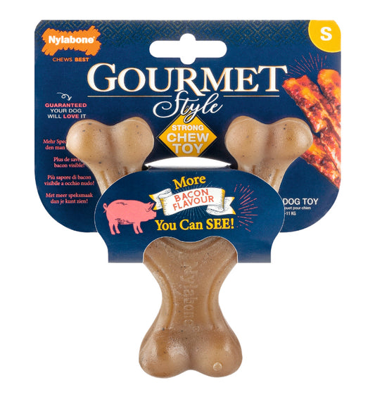 Nylabone Gourmet Style Strong Chew Wishbone Bacon ( S & L)