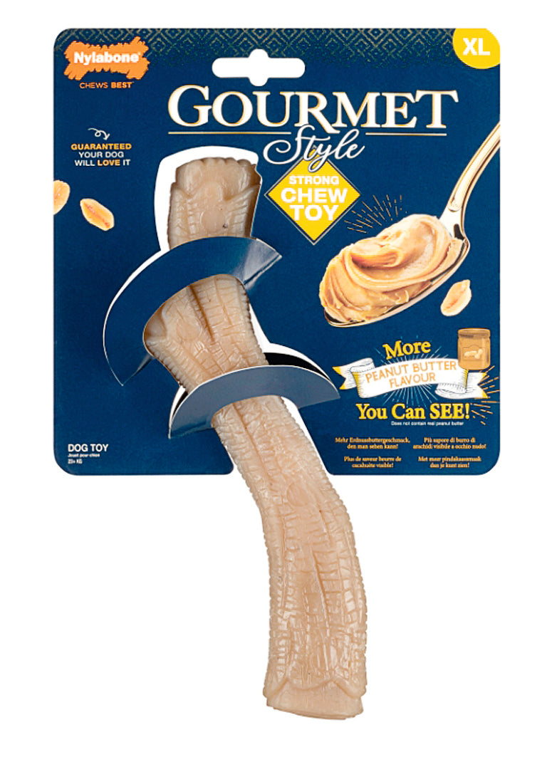 Nylabone Gourmet Style Strong Chew Stick – Peanut Butter (M & XL)