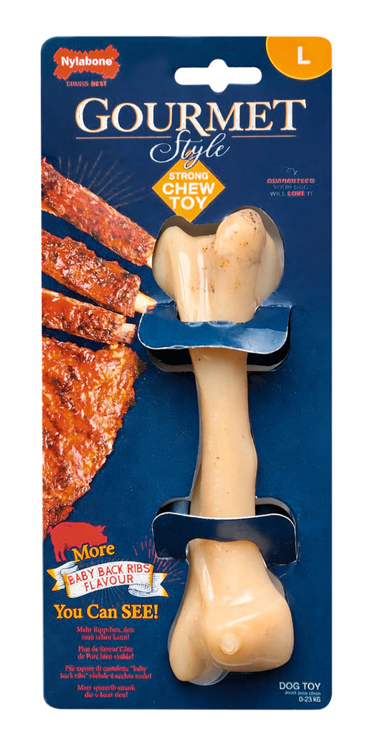 Nylabone Gourmet Style Strong Chew Femur Baby Back Ribs L