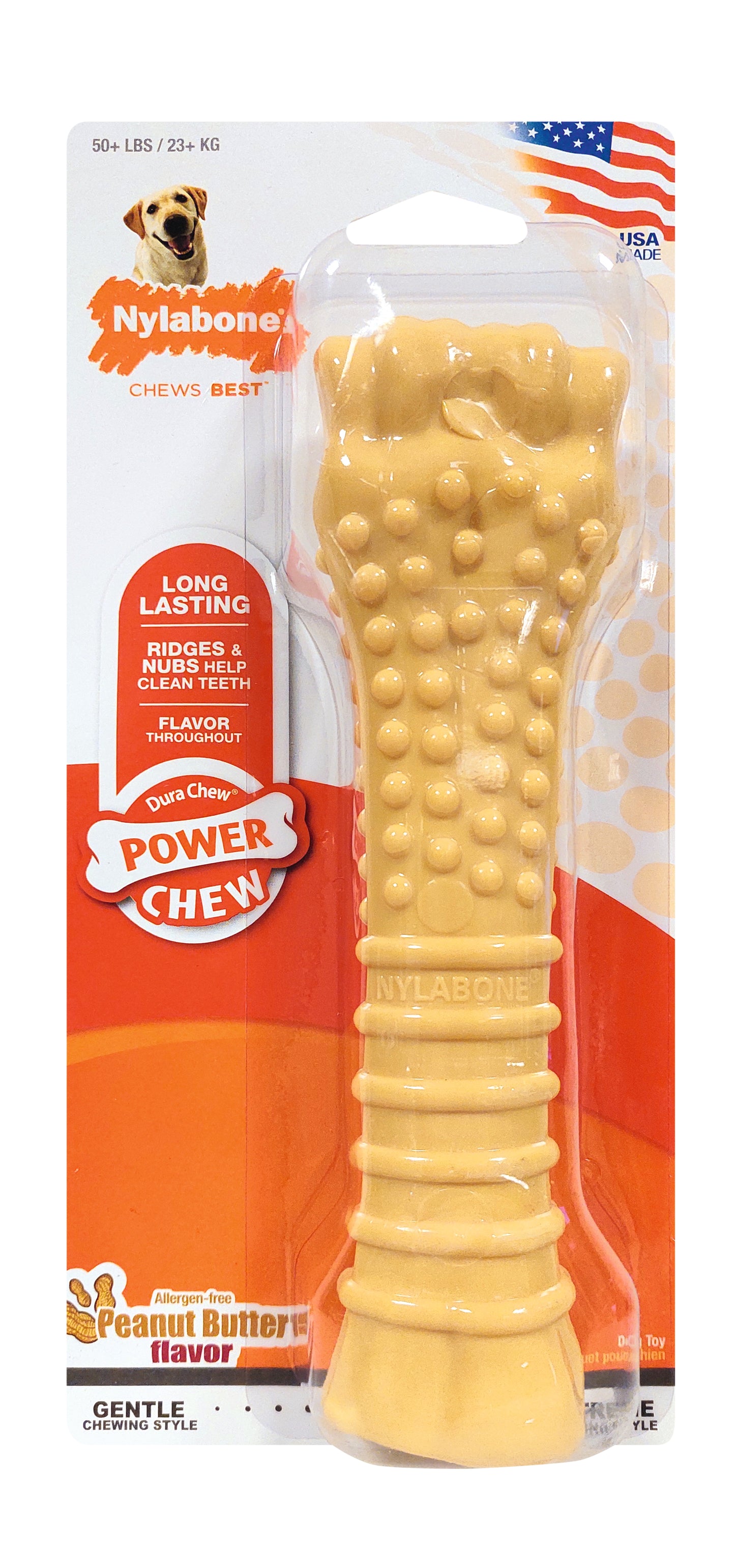 Nylabone Dura Chew Peanut Butter XL – Kauspielzeug für große & starke Kauer