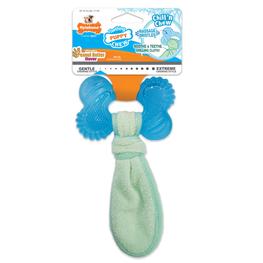 Nylabone Puppy Chew 2-in-1 Freezer Bone Cloth – Kühl-Kauspielzeug für Welpen S