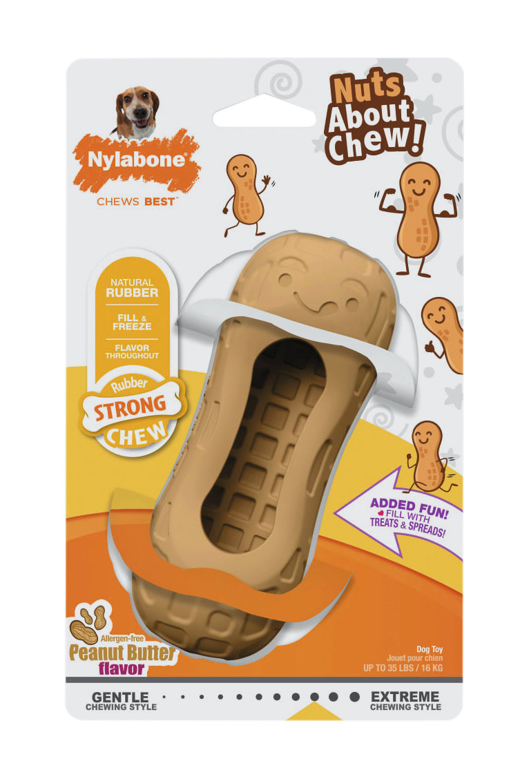 Nylabone Strong Chew Fillable Peanut – befüllbares Kauspielzeug für starke Kauer (M)
