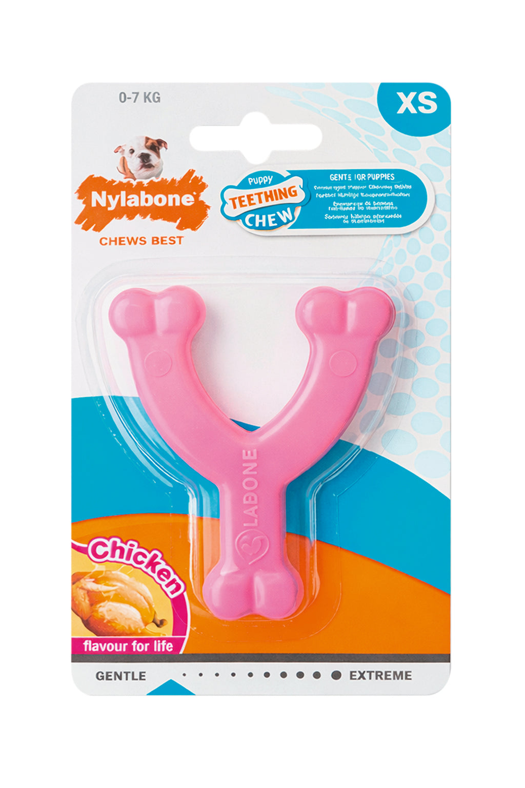 Nylabone Puppy Dental Wishbone XS – Kauspielzeug für Welpen (Zahnwechsel & Zahnpflege)