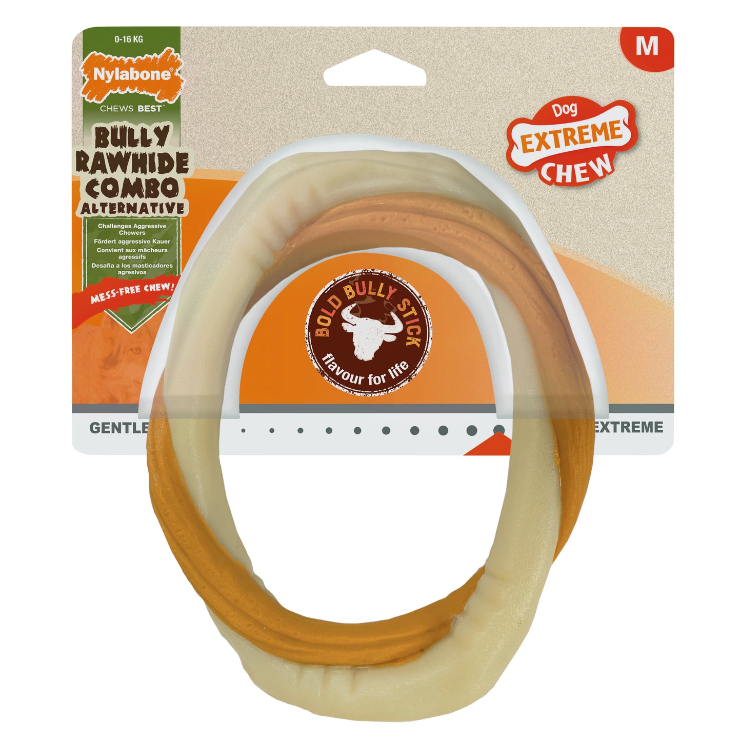 Nylabone Power Chew Bully Rawhide Combo Ring (M)