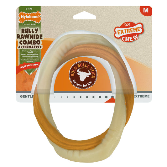 Nylabone Power Chew Bully Rawhide Combo Ring (M)
