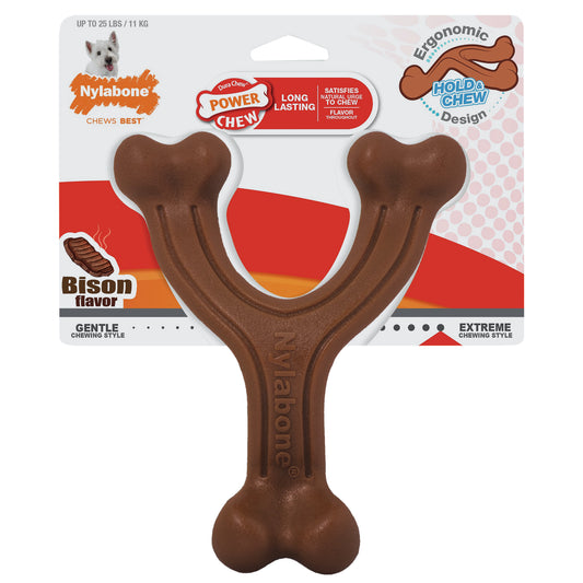 Nylabone Power Chew Ergonomic Hold & Chew Wishbone – für starke & extreme Kauer (S & L)