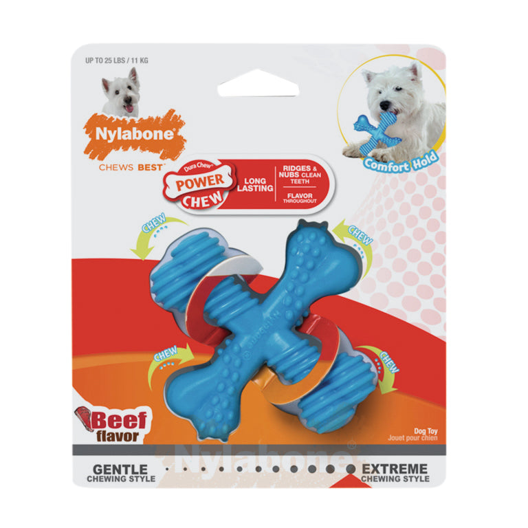 Nylabone Power Chew Comfort Hold X Bone – für starke & extreme Kauer (XS & L)