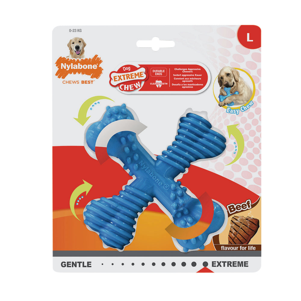 Nylabone Power Chew Comfort Hold X Bone – für starke & extreme Kauer (XS & L)